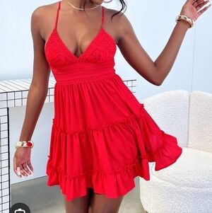 Nwot PERFECTLY Priscilla 3x Red Mini dress